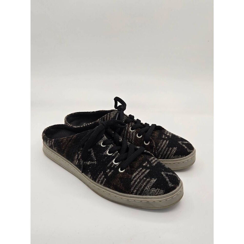 SOUL Naturalizer Kemper Mules Women's Size 9W Black Woven Aztec Slip On Shoes